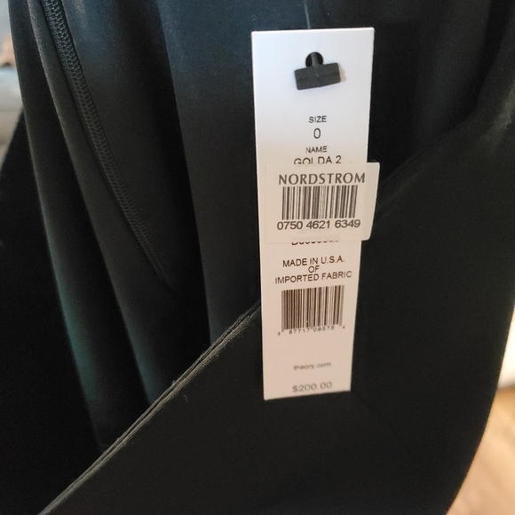 Theory Golda Black Pencil Skirt Slit Preppy Wool Office Classic Neutral Work 0 - Picture 6 of 14